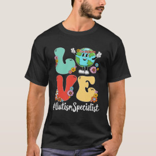 Retro Love World Earth Day 2023 Autism Specialist T-Shirt