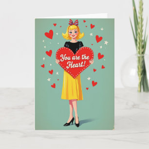 Retro Love You Are The Heart Card