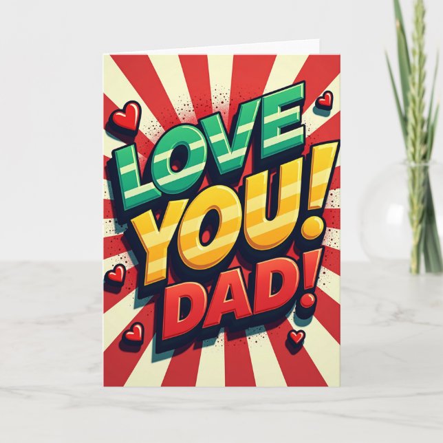 Retro Love You Dad Card (Front)