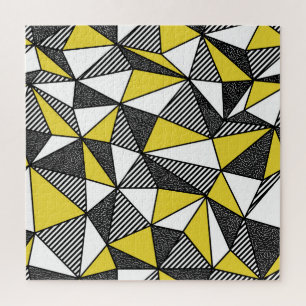 Retro Low Poly Geometric Pattern Jigsaw Puzzle