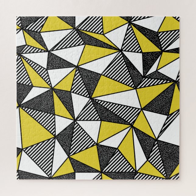 Retro Low Poly Geometric Pattern Jigsaw Puzzle (Vertical)