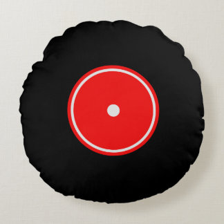 Retro LP Vinyl Record | Red & Orange Round Cushion