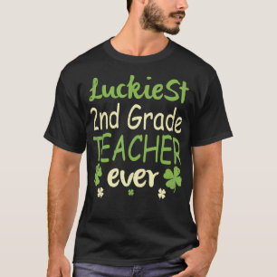Retro Luckiest Second Grade Teacher St Patricks Da T-Shirt