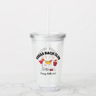 Retro Lucky In Love Vegas Bachelorette Acrylic Tumbler