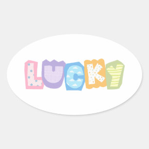 retro lucky scrapbook letter sticker