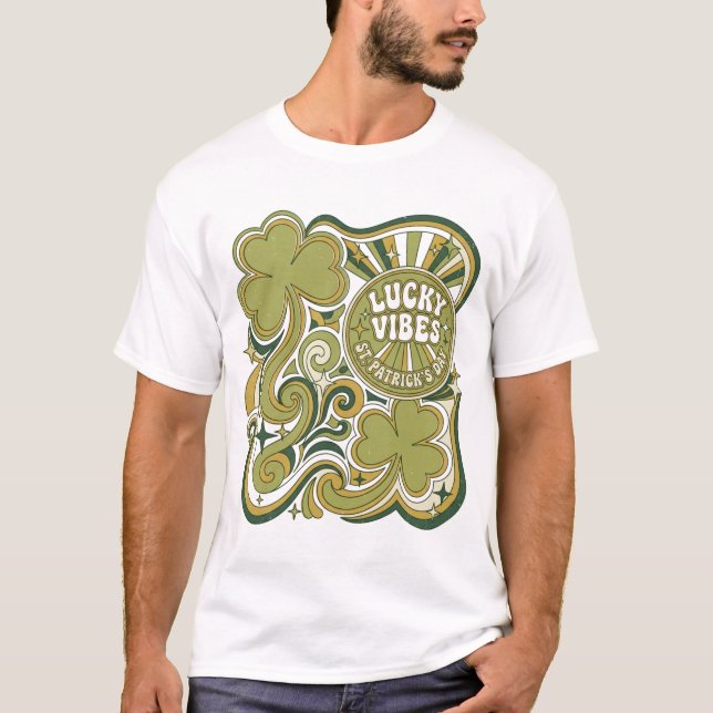 Retro Lucky Vibes St. Patrick’s Day Shirt (Front)