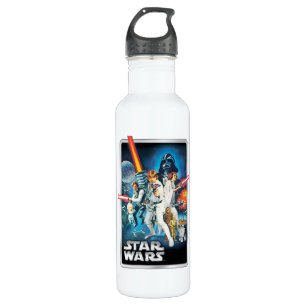 Retro Luke Skywalker, Leia, & Han Solo Theatrical 710 Ml Water Bottle
