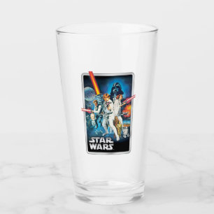Retro Luke Skywalker, Leia, & Han Solo Theatrical Glass