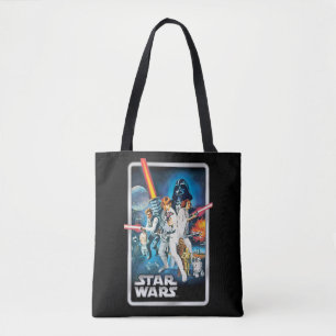 Retro Luke Skywalker, Leia, & Han Solo Theatrical Tote Bag
