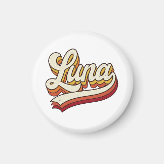 Retro Luna Name 70s Vintage Design Magnet
