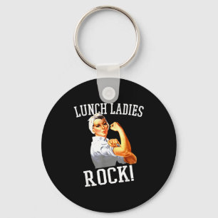 Retro Lunch Ladies Rock Cafeteria Worker Funny Lun Keychain