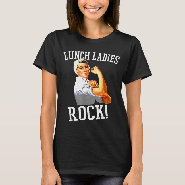 Retro Lunch Ladies Rock Cafeteria Worker Funny Lun T-Shirt (Front)