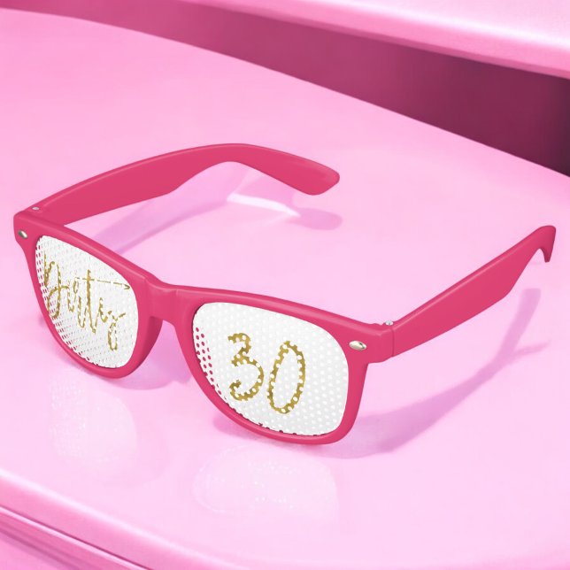 Retro Lunettes de fête d'anniversaire de 30 noix d'or (Créateur téléchargé)