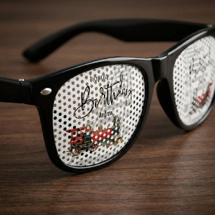 Retro Lunettes de fête d'anniversaire personnalisées Tra