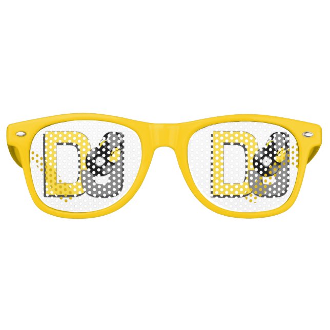 Retro Lunettes de fête personnalisées DJ (Devant)