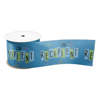 Retro Lung Recipient with blue background Satin Ribbon
