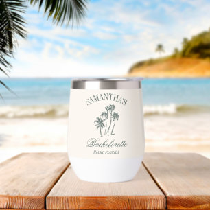 Retro Luxe Beach Bachelorette Logo Palm Trees