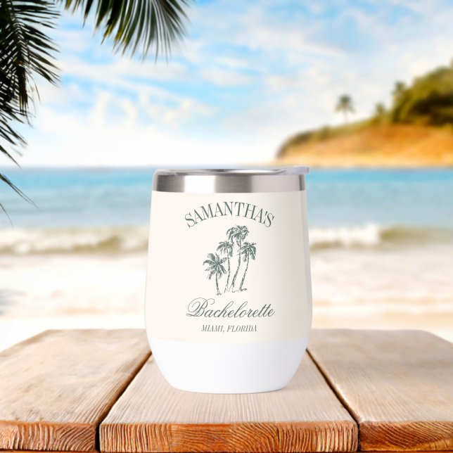 Retro Luxe Beach Bachelorette Logo Palm Trees (Yoga)