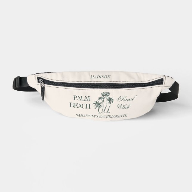 Retro Luxe Beach Social Club Logo Bachelorette  Fanny Pack (Front)