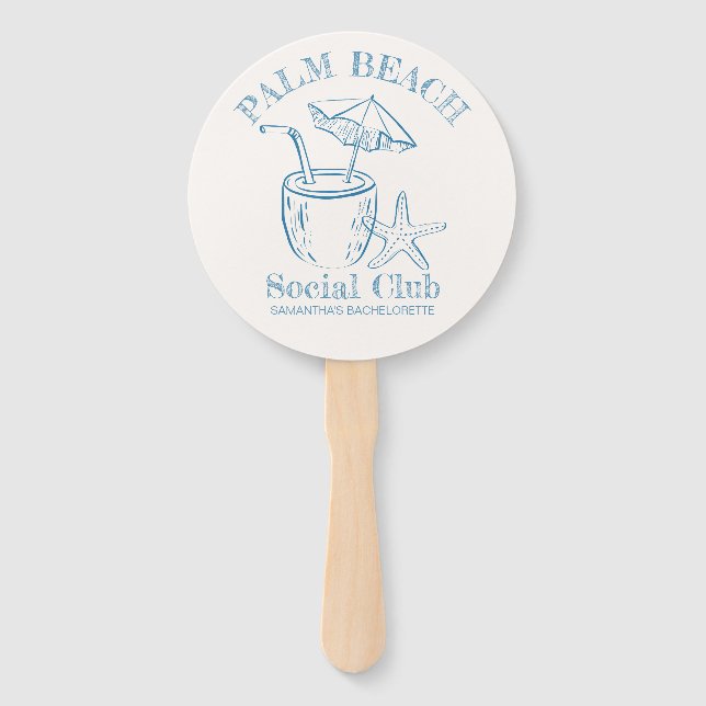 Retro Luxe Editable Bachelorette Party Hand Fan (Front)