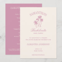 Retro Luxe Pink Palms Bachelorette Logo Girls Trip