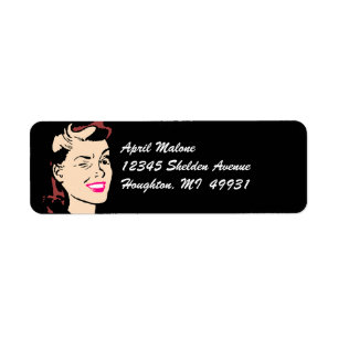 Rétro Madame clignotante noire Winks Labeling