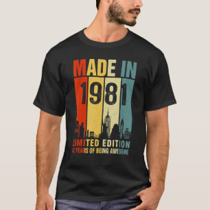Retro Made In 1981  42 Years Of Being Awesome T-Shirt