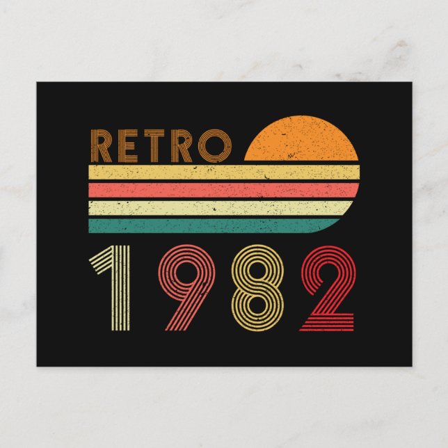 Retro Made In 1982 Birthday 40 Years Old Postcard (Front)