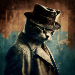 Retro Mafia Cool Cat Jigsaw Puzzle<br><div class="desc">Retro Mafia Cat Jigsaw Puzzle - a puzzle that captures the essence of a bygone era, complete with a feline twist! As you work on this unique puzzle, you'll appreciate the intricate details that bring the mafia cat to life. From the cat's fedora to its suave expression, every piece of...</div>