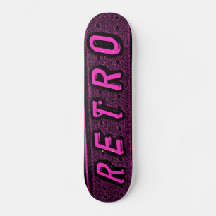 Retro - Magenta and Black Skateboard