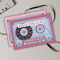 Retro Magenta Pink Cassette Tape Save The Date