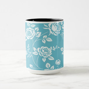 Retro_Maggie-Floral_Maggie Blue* Custom Color_ Mug