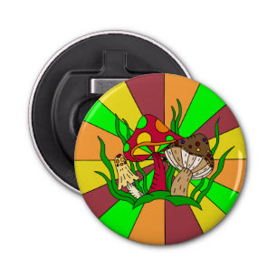 Retro Magic Mushrooms Bottle Opener
