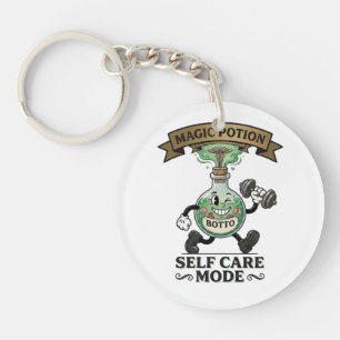 Retro Magic Potion Self Care Mode Fitness Gift Keychain
