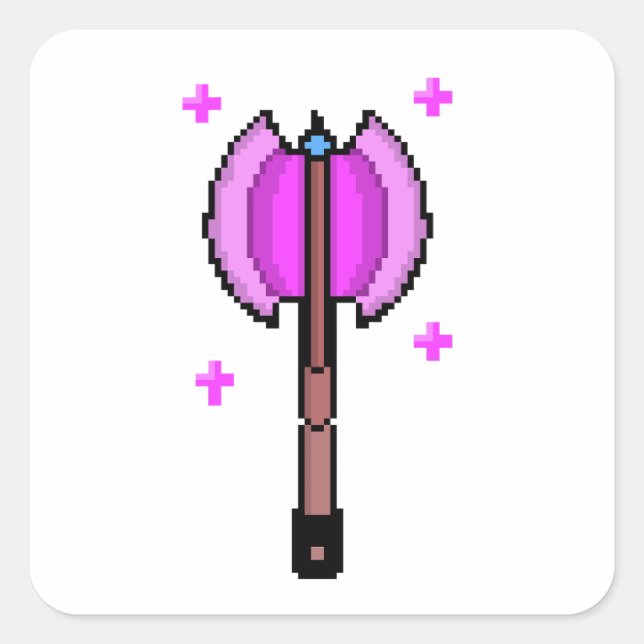 Retro Magical Axe Square Sticker (Front)