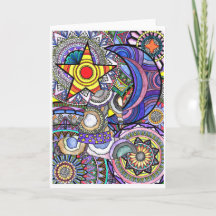 'Retro Magick' design blank greetings card