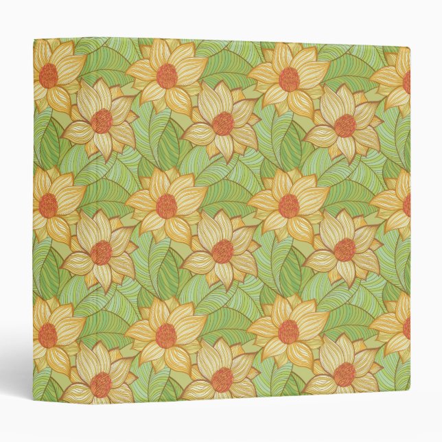 Retro Magnolia Pattern Binder (Front/Spine)