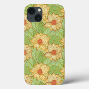 Retro Magnolia Pattern iPhone 13 Case