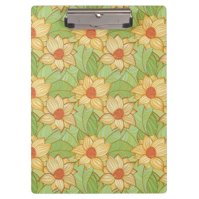 Retro Magnolia Pattern Clipboard (Front)