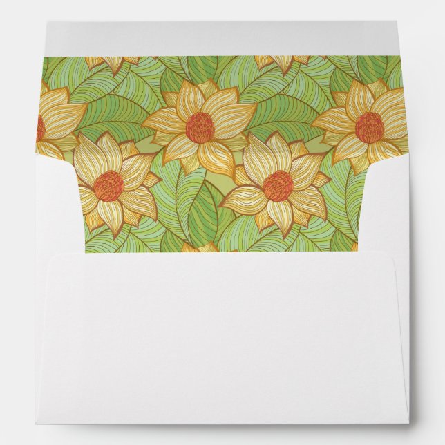 Retro Magnolia Pattern Envelopes (Back (Bottom))
