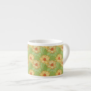 Retro Magnolia Pattern Espresso Cup