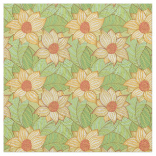 Retro Magnolia Pattern Fabric