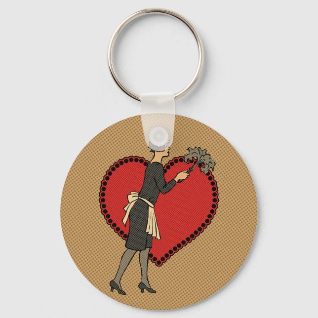 Retro Maid Keychain (Front)