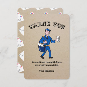 Retro Mailman Carte de remerciements personnalisée
