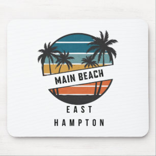 Retro Main Beach East Hampton Surfboard Surfing Mouse Pad