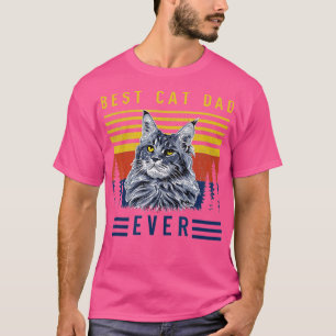 Retro Maine Coon Cat Best Cat Dad Ever Funny Cat M T-Shirt