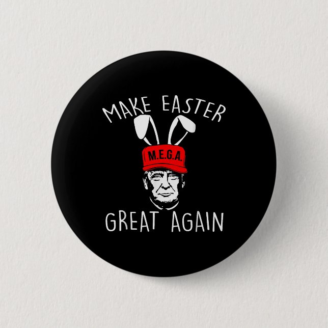 Retro Make Easter Great Again Funny Trump Easter A 2 Inch Round Button (Front)