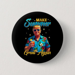 Retro Make Summer Great Again Donald Trump Summer  2 Inch Round Button