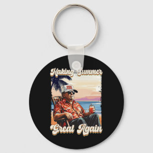Retro Make Summer Great Again Donald Trump Summer Keychain