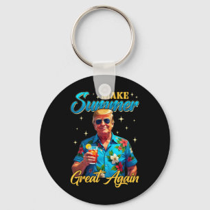 Retro Make Summer Great Again Donald Trump Summer Keychain